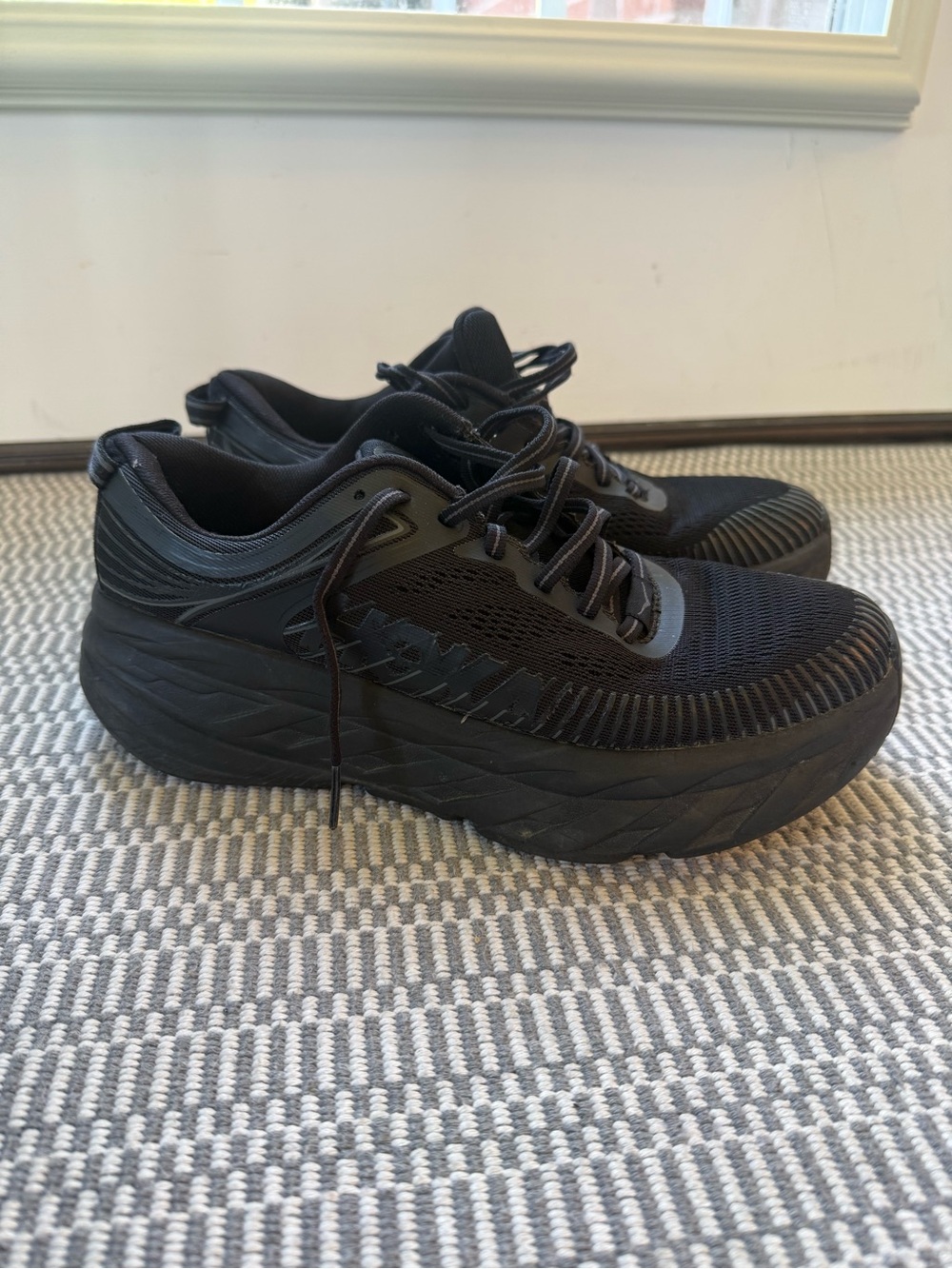 HOKA One One Black Womens Max Cushioned Running Shoes